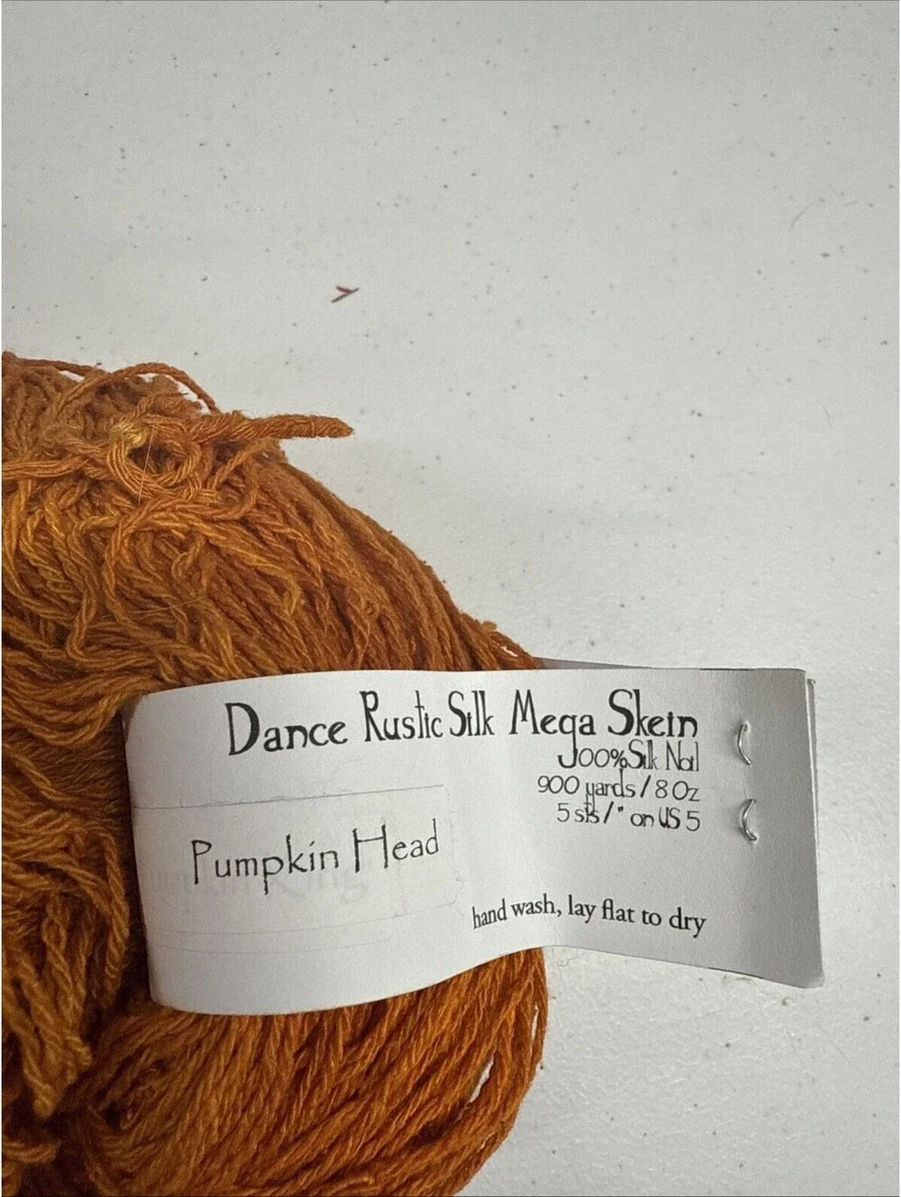 Dragonfly Fibers Dance Rustic Silk Mega Skein Shade Pumpkin Head 1 Skein